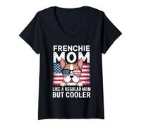Mujer Bulldog francés Mom - Divertido diseño de perro para el día de la madre Camiseta Cuello V