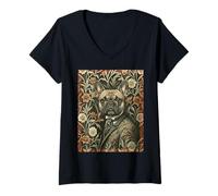 Mujer Bulldog Francés Victoriano Guapo Caballero Perro Camiseta Cuello V