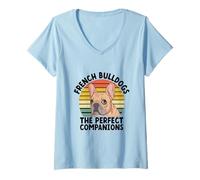 Mujer Bulldogs franceses The Perfect Companions Dog Breed Rescue Pet Camiseta Cuello V