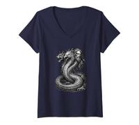 Mujer Bune Demon Tres Caras, Un Poder Camiseta Cuello V