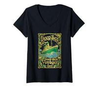 Mujer Buque de Vapor Deep Sea Voyager 1912 Art Nouveau Camiseta Cuello V