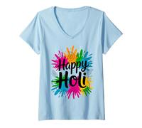 Mujer Bura Na Mano Holi Hai India Hindu Colors Happy Holi Festival Camiseta Cuello V