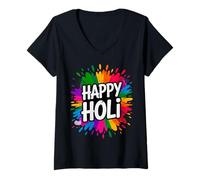 Mujer Bura Na Mano Holi Hai India Hindu Colors Happy Holi Festival Camiseta Cuello V
