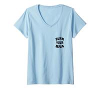Mujer Burn Your Bra NoBra No Bra Club Women Mujeres Sin Sujetador Camiseta Cuello V