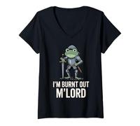 Mujer Burnt out M'Lord Frog Knight Fantasy Meme Quote Men Women Camiseta Cuello V