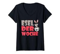 Mujer Burro de la Semana de Portero y fútbol Tollpatsch Camiseta Cuello V