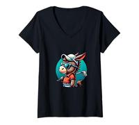 Mujer Burro Golfista Con Estilo Deportivo Camiseta Cuello V