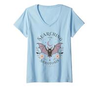 Mujer Buscando Serotonin Bat Goth Camiseta Cuello V