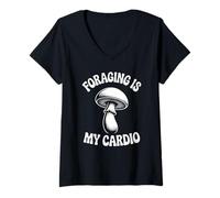 Mujer Buscar alimento es mi Hongo cardiovasculador micólogo Camiseta Cuello V