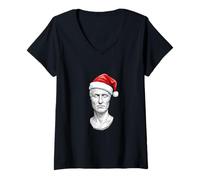 Mujer Busto de Santa Julio César - Ilustración Romana clásica Camiseta Cuello V