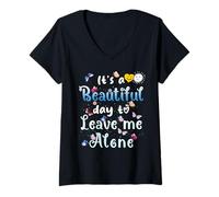 Mujer Butterfly, es un hermoso día para dejarme en paz, la mejor esposa del mundo Camiseta Cuello V