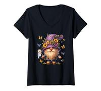 Mujer Butterfly GNOME For Women Girls and Hippie Mom Floral Spring Camiseta Cuello V