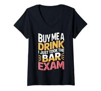 Mujer Buy Me A Drink I Just Took The Bar Exam Law Lawyer - Camiseta Cuello V