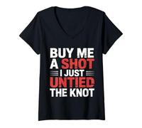 Mujer Buy Me A Shot I Just Untied The Knot Divorce Party |- Camiseta Cuello V