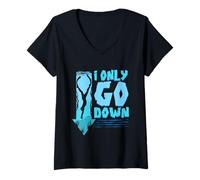 Mujer Buzo de Buceo I Only Go Down Camiseta Cuello V