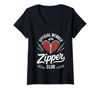 Mujer Bypass de cirugía a corazón Abierto Camiseta Cuello V