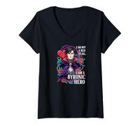 Mujer Byronic Hero Red Flag Dark Academia Literature Camiseta Cuello V