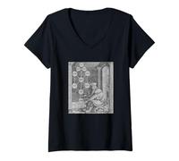 Mujer Cabalá Árbol de la Vida Hebreo Sefirot Místico Arte Judío Camiseta Cuello V
