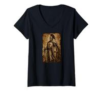 Mujer Caballero Cruzado Templario Domine Non No amiseta Cuello V