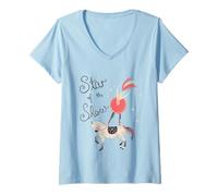 Mujer Caballo de Circo espectáculo Estrella Circo Tienda Artista Camiseta Cuello V