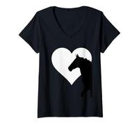 Mujer Caballo Ecuestre Me encantan los Caballos Camiseta Cuello V