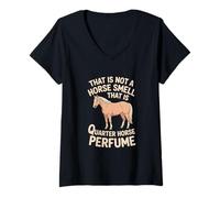 Mujer Caballo ESO NO ES UN Olor A Caballo Cuarto de Caballo Camiseta Cuello V