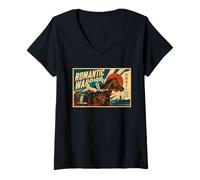 Mujer Caballo Guerrero Romántico, Carreras de Caballos, del Mar, Santa Anita Camiseta Cuello V