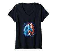 Mujer Caballo mágico Camiseta Cuello V