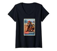 Mujer Caballo Mandamiento, Carreras de Caballos, Santa Anita, del Mar, Caballo Camiseta Cuello V
