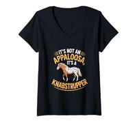 Mujer Caballo No es un Appaloosa, Es un Knabstrupper Equestrian Camiseta Cuello V