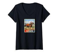 Mujer Caballo Potente, Carreras de Caballos, Santa Anita, del Mar, Caballos Camiseta Cuello V