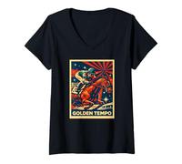 Mujer Caballo Tempo Dorado, Carreras de Caballos Santa Anita, del Mar Camiseta Cuello V