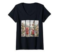 Mujer Cabaña de Campo británica roja Cabina telefónica Camiseta Cuello V