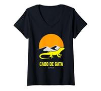 Mujer Cabo de Gata España Puesta de Sol Camiseta Cuello V