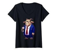 Mujer Cabra gruñona Camiseta Cuello V
