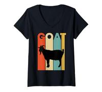 Mujer Cabra Retro - El Mejor de Todos los Tiempos, Regalo para Amantes de los Animales de Granja Camiseta Cuello V