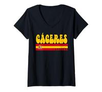 Mujer CÁCERES Ciudad España Vintage Estética Vacaciones de Verano Camiseta Cuello V