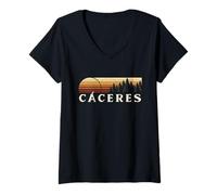 Mujer Cáceres, España Evergreen Vintage Sunset Camiseta Cuello V
