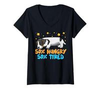 Mujer Cachorro Jack Russel Terrier Cansado Camiseta Cuello V