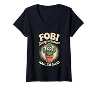 Mujer Cactus Gracioso Diciendo Nah Soy Bueno Humor introvertido Mujeres Hombres Camiseta Cuello V