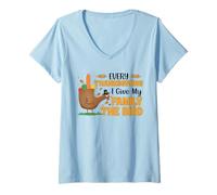 Mujer Cada Día de Acción de Gracias le doy a mi Familia el pájaro Pavo Divertido Camiseta Cuello V