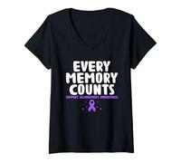 Mujer Cada memoria cuenta apoya la conciencia sobre la enfermedad de Alzheimer Camiseta Cuello V