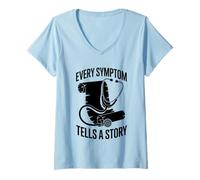 Mujer Cada síntoma cuenta una historia Internista de medicina interna Camiseta Cuello V
