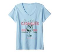 Mujer Cadaqués La vida es mejor en la Costa Brava Cataluña Souvenir Camiseta Cuello V