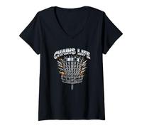 Mujer Cadenas Life Disc Golf Chain Smoker Frisbee Golfista Regalo Camiseta Cuello V