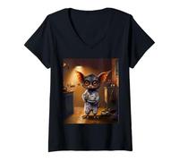 Mujer Café cerca de mí Camiseta Cuello V