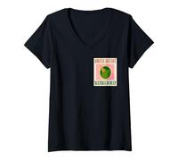 Mujer Café Matcha Verde Té Camiseta Cuello V