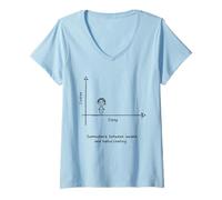 Mujer Café vs sueño Gráfico Divertido sobre cafeína Humor matutino Camiseta Cuello V