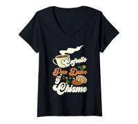 Mujer Cafecito Pan-Dulce y Chisme Funny Latina Hispano Mexicano Camiseta Cuello V