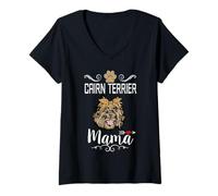 Mujer Cairn Terrier Mama Dog Lover Puppy Dog Mom Mothers Day Camiseta Cuello V